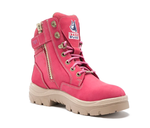 zip sided boots for women pink